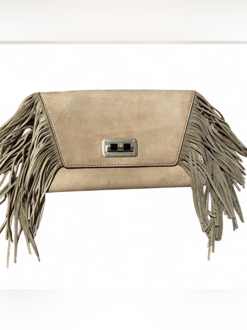 Diane von Furstenberg Voyage Boho Suede Fringe Envelope Clutch